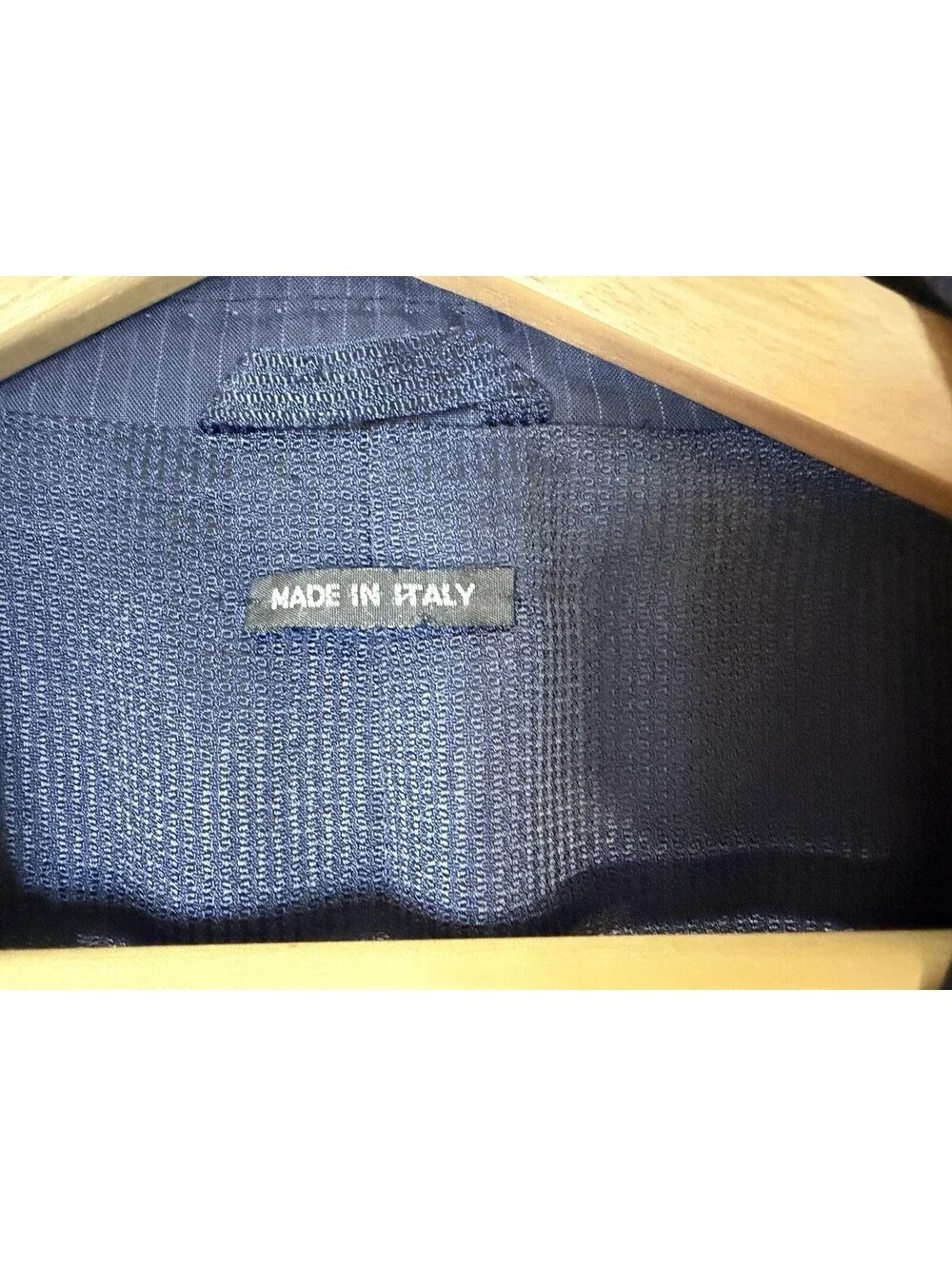 Giorgio Armani Trader Blue Suit Jacket Blazer 44Long Navy Blue Pinstripe Wool